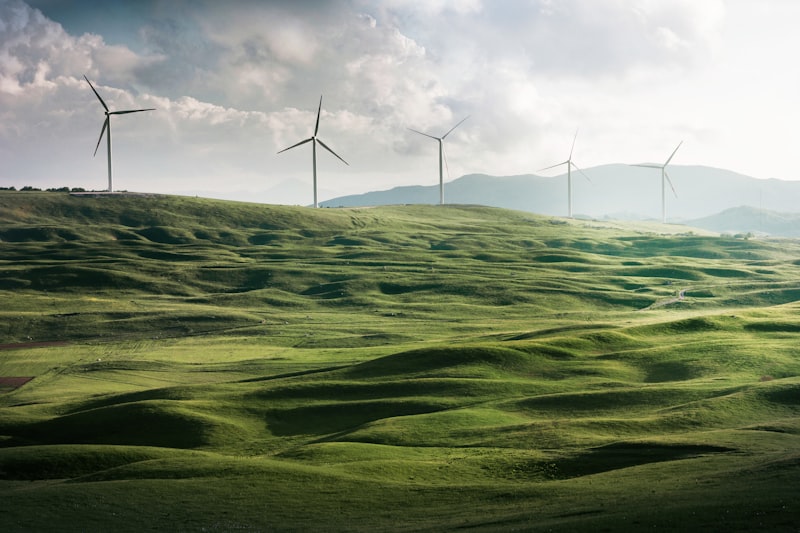 Wind turbines generating renewable energy