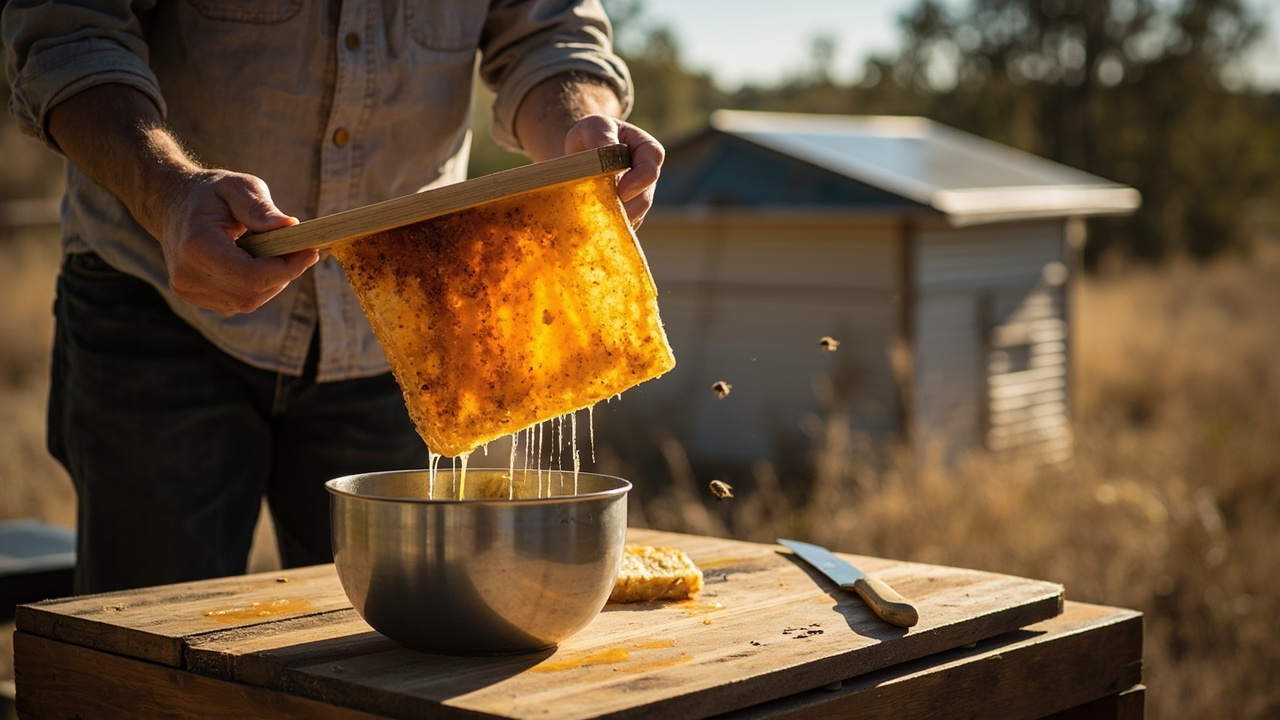 One Frame, No Extractor: My Low-Fuss Honey Pull — Off-Grid Beekeeping: A Sustainable Guide to Self-Sufficient Apiary Management