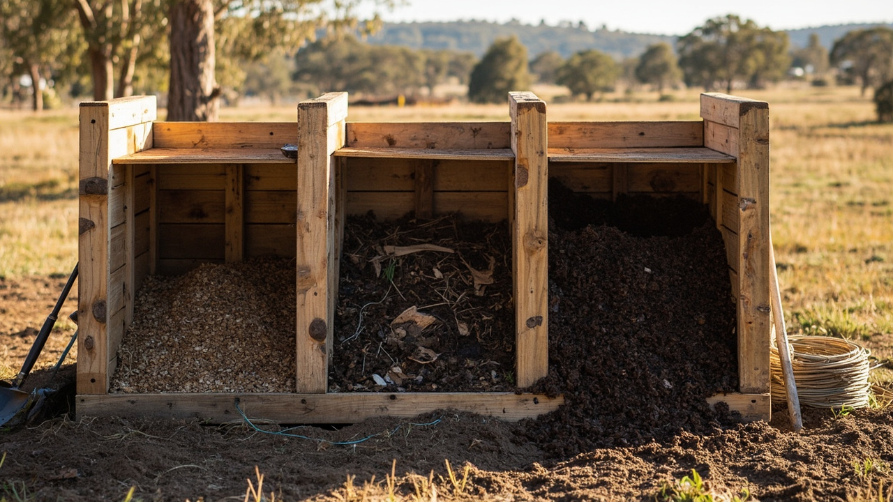 The Real Cost of Building My Three-Bin System (and the Bit I Didn't See Coming) — Composting on Twelve Acres in Tassie: Hot Piles, Worm Farms and a $100 Three-Bay Build