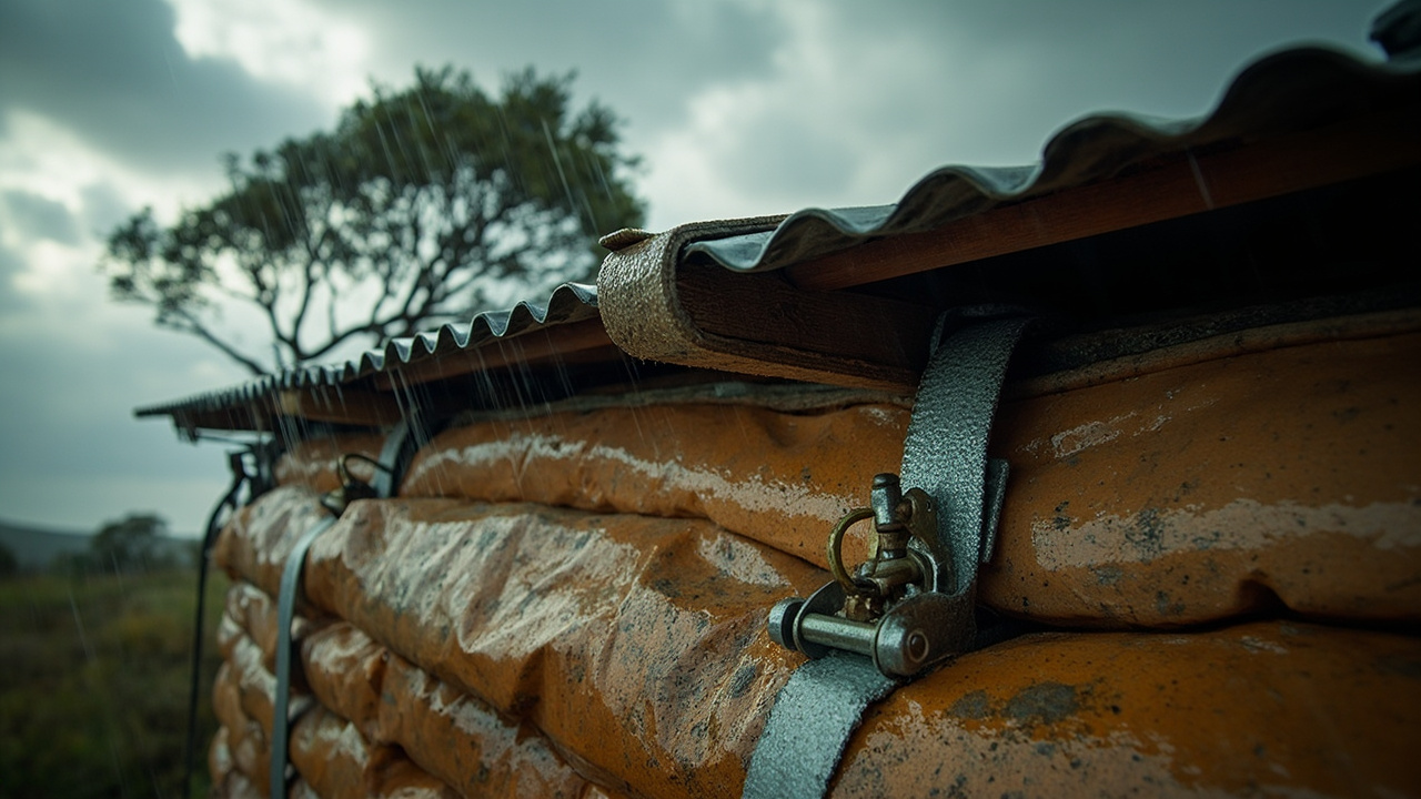 Phase 4: How I tie the roof onto earth‑bag walls in a storm — Earth Bag Building Guide | Superadobe Construction for Off-Grid Australia