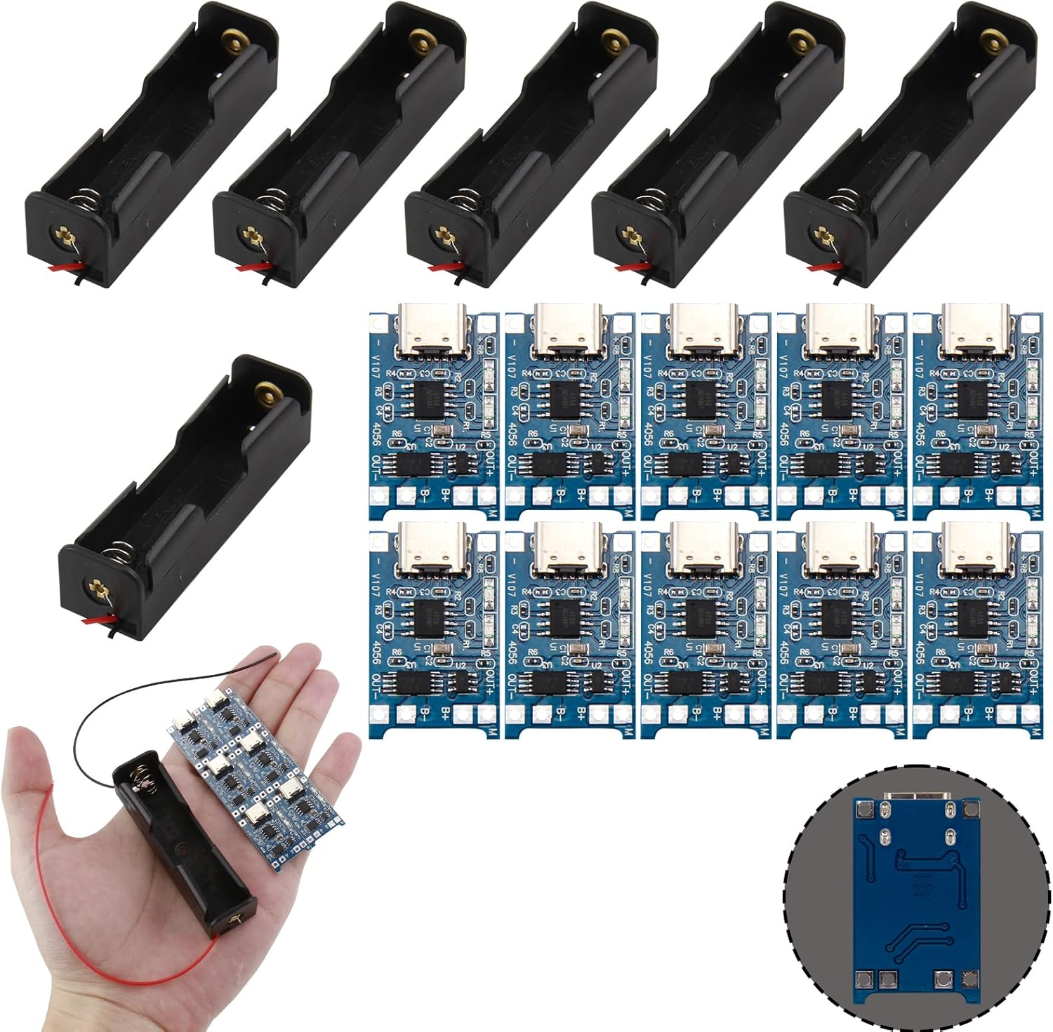 18650 holders + charger combo