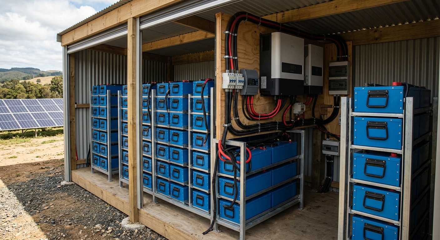 huge-32kwh-lifepo4-diy-battery-build - OffGridMasterPlan