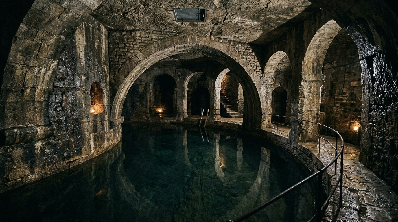 Underground water cistern installation in Australian rural setting