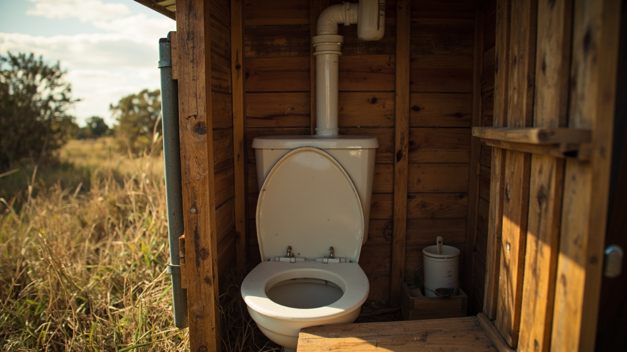 Urine diverting toilet installed in an Australian off-grid cabin