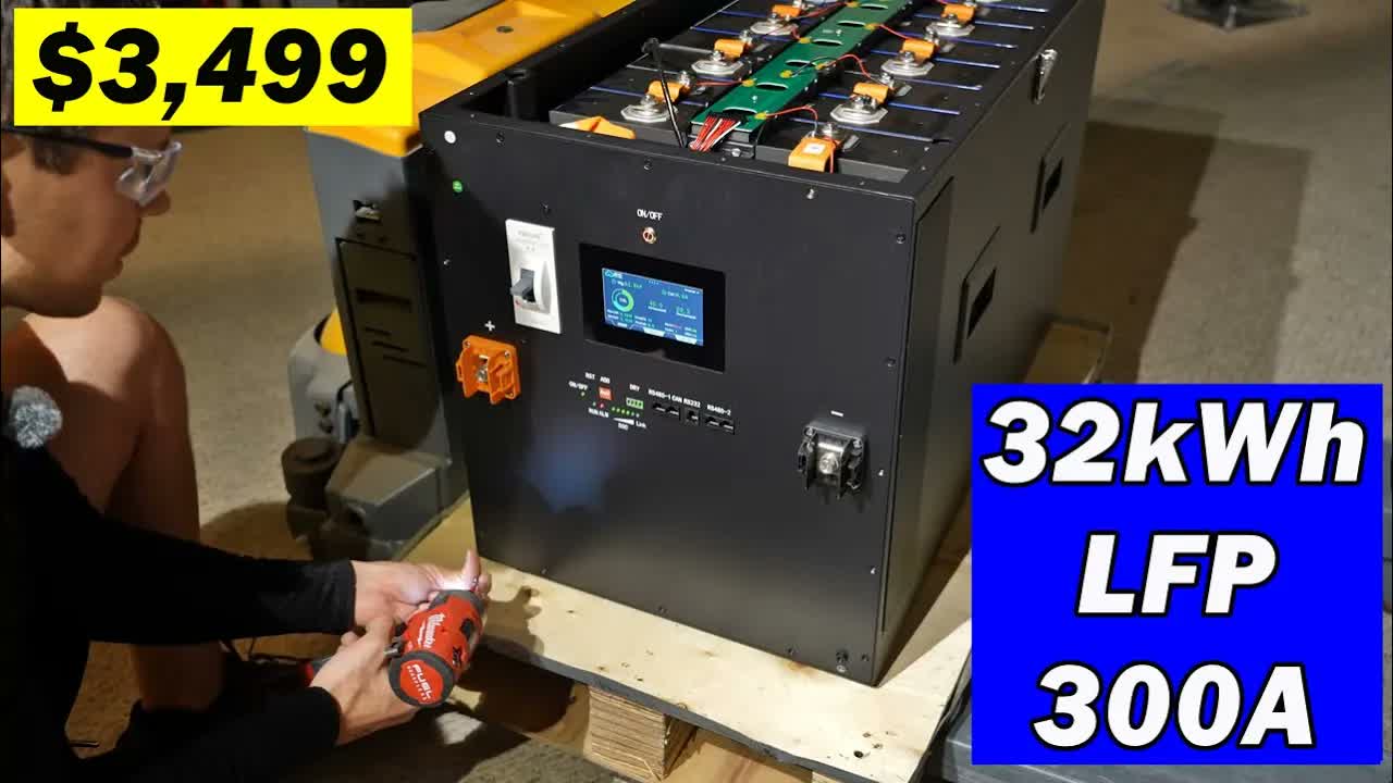 Massive 32kWh DIY LiFePO4 battery bank using EVE 628Ah cells for off-grid solar energy storage