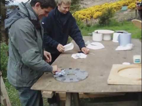Hugh Piggott's Scoraig wind turbine workshop 2010 - participants building a 3 metre turbine on the remote Scottish peninsula