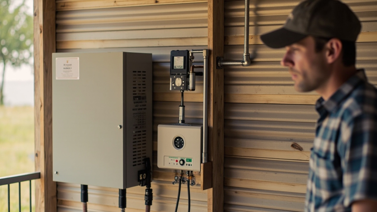 SungoldPower 6.5kW split phase inverter installed in an off-grid solar system setup