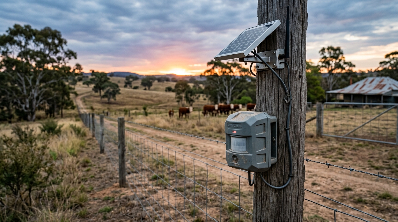 Water tank stand supporting 2000L tank on rural property